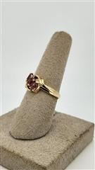 Synthetic Pink Tourmaline Lady's Stone & Diamond Ring 2 Diamonds .10 Carat T.W.